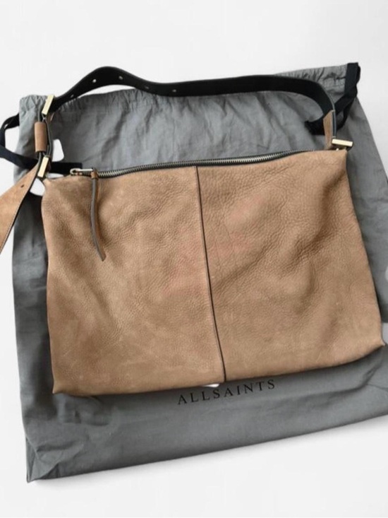All Saints Handbags - AllSaints Beige Suede Shoulder Bag Boho Western Y2K Designer Purse